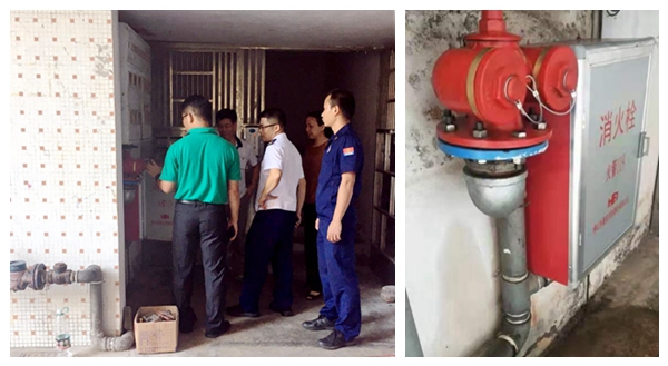 ▲对辖区内消防栓进行摸底清查 ▲更换、修整消防箱.jpg