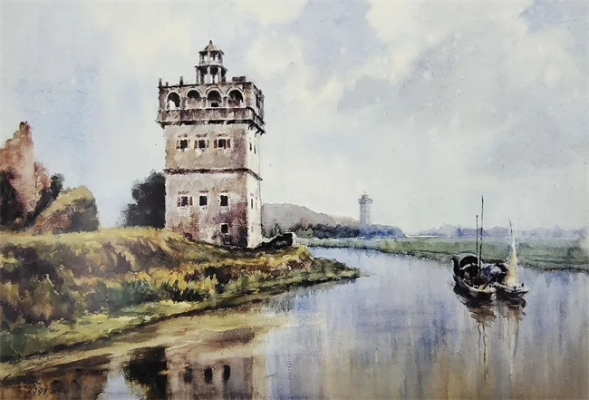 《碉楼》 54x79cm  1998年.jpg